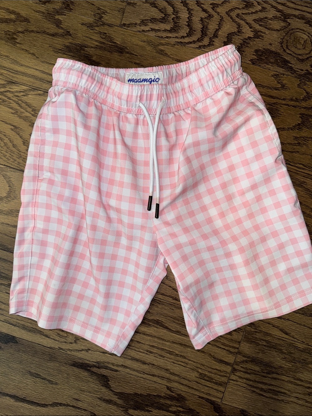mcamagic Pink Gingham swim trunks ~